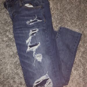ripped low rise jeans